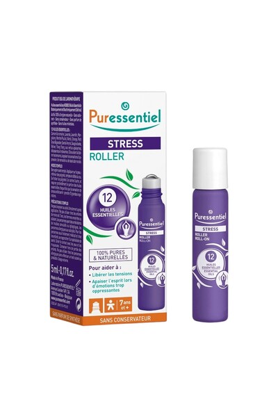 Puressentiel , Στρες, Αιθέρια Έλαια, Για την ανακούφιση από το στρες, Λάδι σώματος Roll-On, Για το κεφάλι, 5 ml