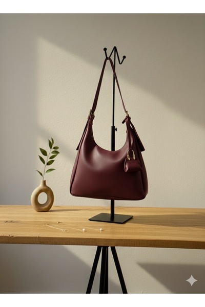 MioArt Geantă moale pentru femei, geantă de umăr cu breloc