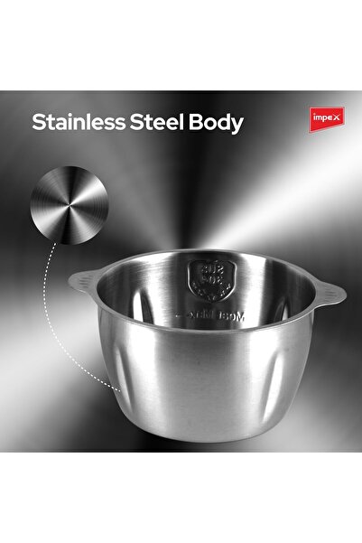 İMPEX 3L Food Chopper FC 3206 SS Copper Motor 400W 6Pcs Steel 3-Speed with Garlic Peeler & Eggbeater