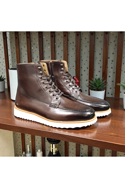 VİVA SHOES 100% Genuine Leather Eva Sole Men's Half Boots