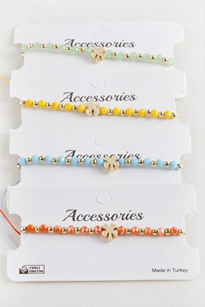 cleovibe Clover Crystal Macrame Rope Bracelet