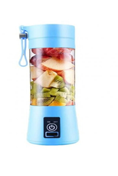 OEM Mini Portable Blender 4 in 1, electric, for preparing juices, 4 blades, USB, 1500 Mah, blue