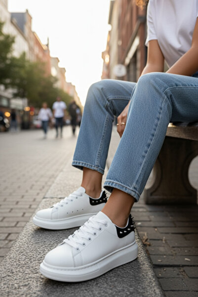 dehaine Women's eco-leather sneakers with mQ prints