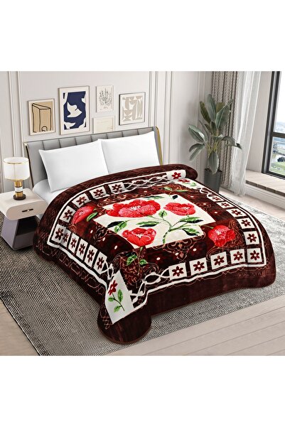 Best Dream Extra Large Double Deluxe Floral Pattern Blanket/Wrapper - 220x240 cm, approx. 6 kg