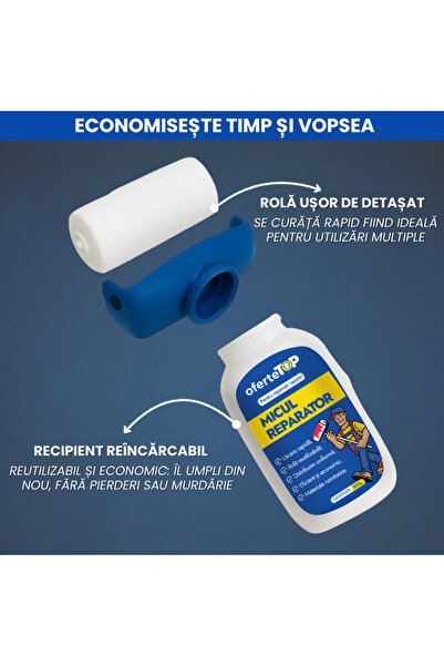 OferteTop 2-in-1 Washable White Paint Roller for Quick Touch-ups