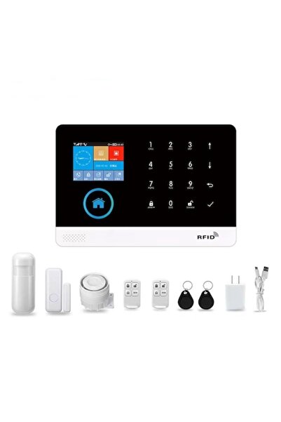 SWISSPN Sistem de alarmă wireless, control vocal Alexa, WiFi/GSM 4G, ecran ta...