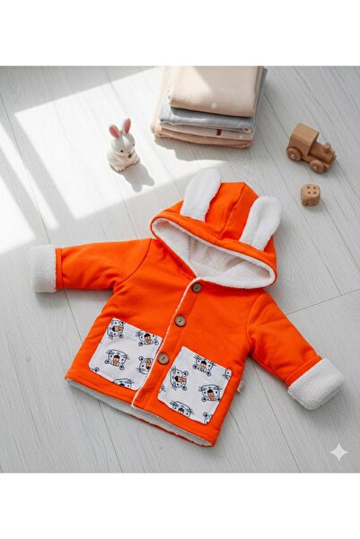 Baby Pattini Tavşan kulaklı peluş Astarlı Kışlık Bebek Montu Welsoft Kumaş Pa...