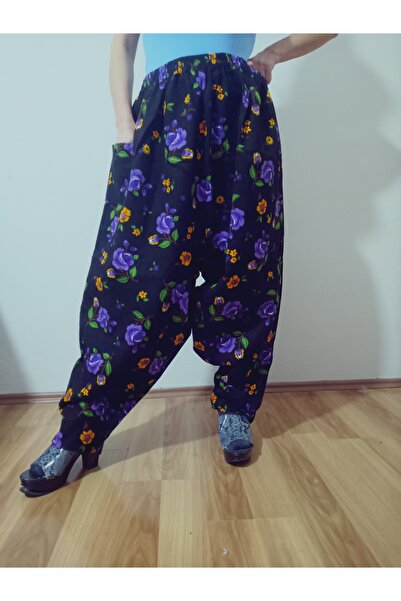 hoaryage Pıtır Floral Flannel Dividin Shalwar Pants 100% Cotton Size 38 100 kg