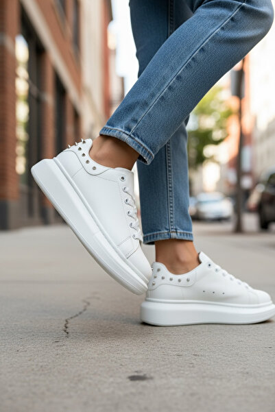 dehaine Adidasi din piele ecologica pentru femei cu tinte mQ