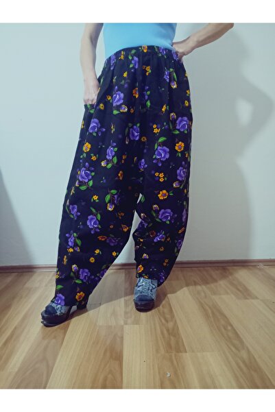 hoaryage Pıtır Floral Flannel Dividin Shalwar Pants 100% Cotton Size 38 100 kg