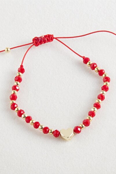 cleovibe Heart Crystal Macrame Rope Bracelet