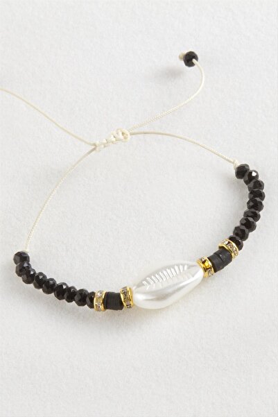 cleovibe Pearl Fimo Beads Crystal Macrame Rope Bracelet