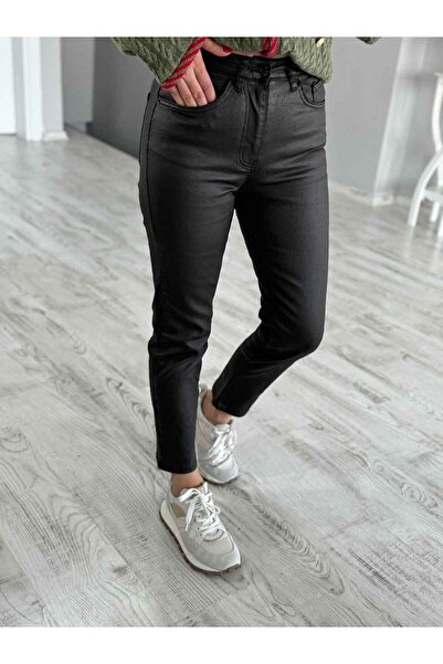 Ecenin Favorileri Dark Khaki Waxed Women's Trousers