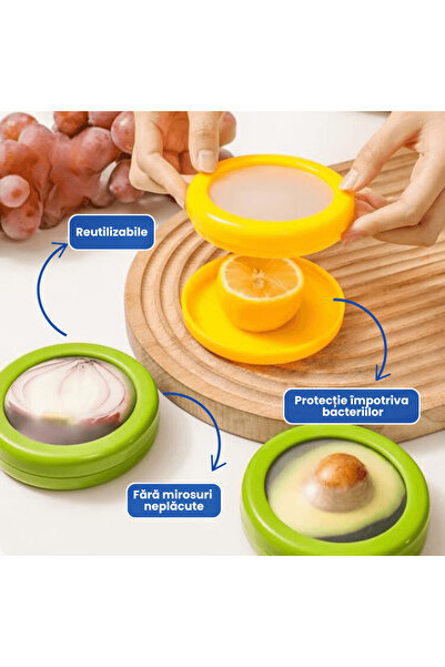 OferteTop Set of 4 Boxes for Keeping Fruits and Vegetables Fresh, Odorless and Oxidation-Free