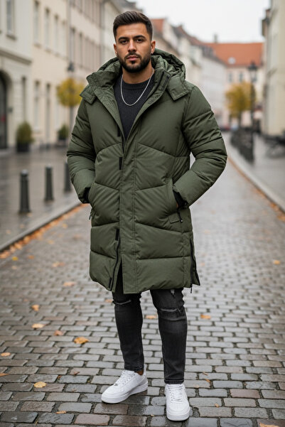 dehaine Men's long jacket, with side zippers, M25