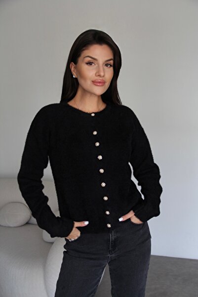 Julidress Pearl Buttoned Soft Teddy Premium Cardigan