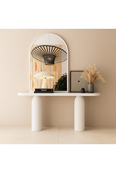 Trihome Mega Boy Doğal Masif Kayın Ağacı Dresuar Konsol Masa 140x40x85 cm