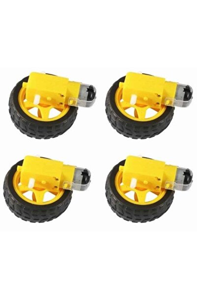 Arduino مجموعة سيارة روبوت رباعية العجلات مزودة بمحركات تروس TT وعجلات مطاطية لـ Microbit ESP