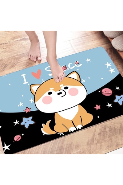 QGC Entrance doormat set, 2 pieces, 40x60 cm and 40x120 cm, blue with black