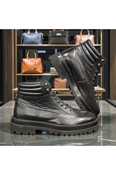 VİVA SHOES 100% Genuine Leather Eva Sole Men's Half Boots