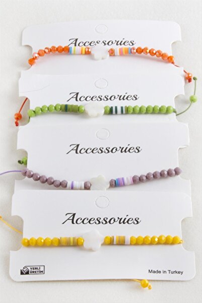 cleovibe Flower Crystal Macrame Rope Bracelet