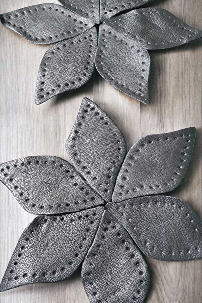 ELİS Hakiki Deri Yaprak Çiçek Siyah 60 Adet