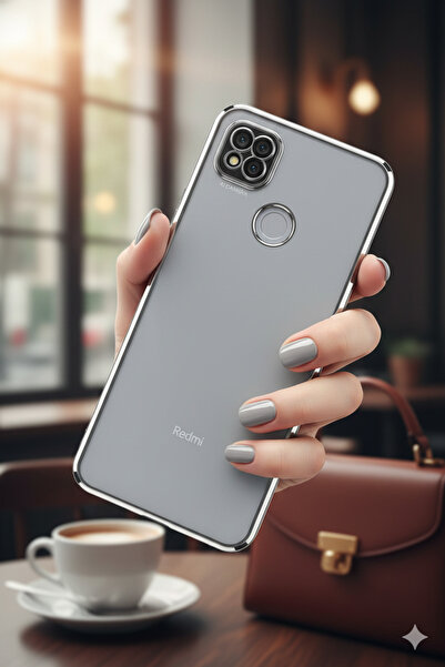TechTrove Xiaomi Redmi 9C Uyumlu 3D Kamera Korumalı Şeffaf Tasarım Bumper Kılıf