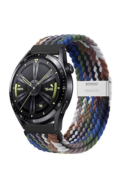 OEM Smartwatch strap, 22 mm width, adjustable, elastic textile material, nylon, light wood