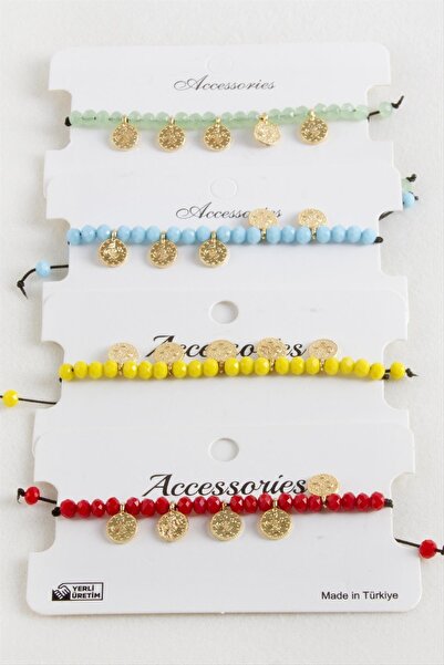 cleovibe Pair of Crystal Macrame Rope Bracelets