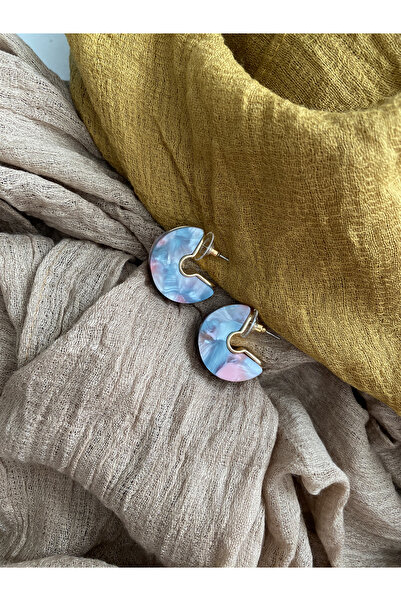 GOX أقراط نصف دائرية ملونة مختلطة اللون