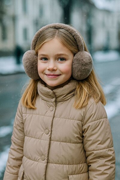 FELLMENS Căști pentru fete din pluș cu textura moale de nurcă, 8-14 ani