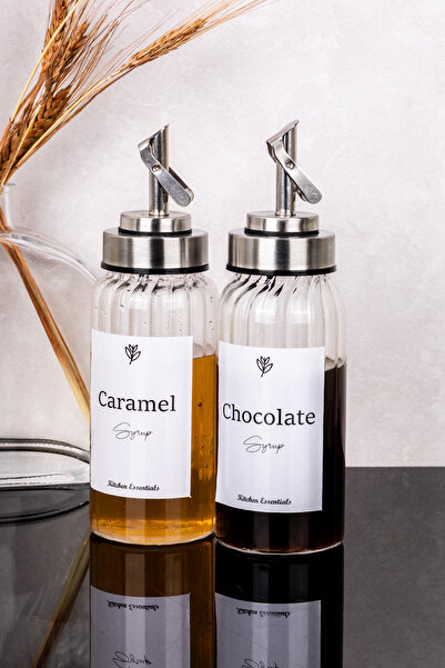 Dolkin Home 2-Piece 300 ml Borosilicate Luxury Sauce Bowl Syrup Bowl Coffee Syrup Cruet Leak-Proof Stylish Oil Bottle