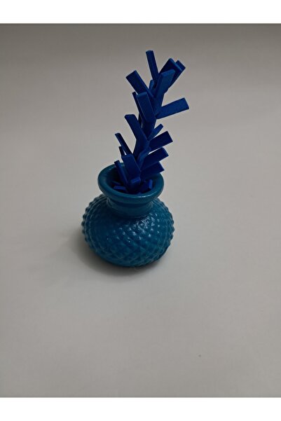 limitsizalisveris 1 Adet Turkuaz Yapay Çiçekli Minik Vazo