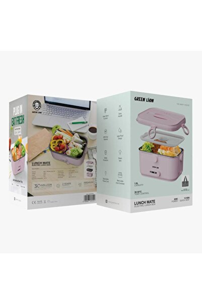 Green Lion 1.8L Electric Lunch Box with Dual Power, Stainless Steel Tray & Keep Warm Function
