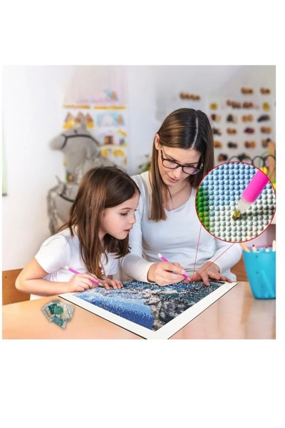 iğne izi Beaded Stone Mosaic Diamond Tapestry Painting Picture Puzzle Diamond Painting 21X25 for Children