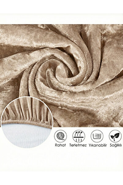 ELHAS Yıkanabilir,Likralı , Kadife Oval Sandalye Kılıfı ( 1 Adet )