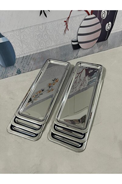 The fabrication 6-Piece Luxury Stainless Steel Baton Serving Tray, Tea, Coffee, Catering and Presentation Tray