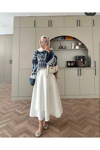 Leyal moda Anvelop Bağlamalı Scuba Etek