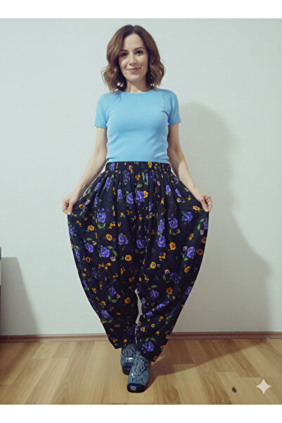 hoaryage Pıtır Floral Flannel Dividin Shalwar Pants 100% Cotton Size 38 100 kg