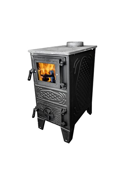 RT Soba Mini Semineu Godin Tabla Focar Samotat Sticla Lemne Plita Gatit Incalzit 6kw 61 x 45 x 30cm