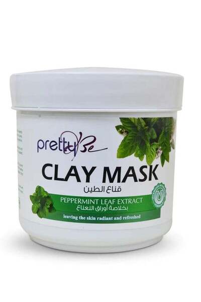 pretty Be Clay mask with mint leaf extract leaves skin radiant and refreshed 600ml