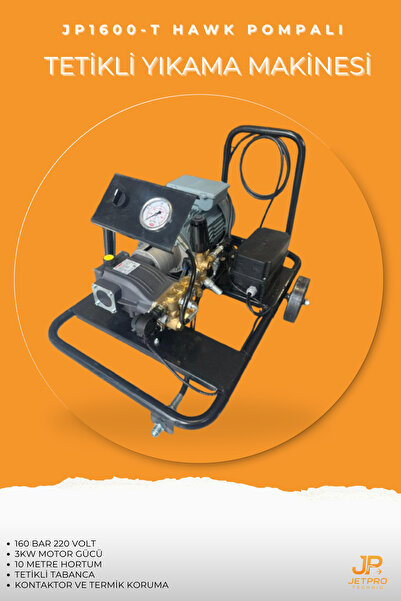 JetPro Teknik 160 Bar Yüksek Basınçlı Yıkama Makinesi İtalyan Hawk Pompalı 22...