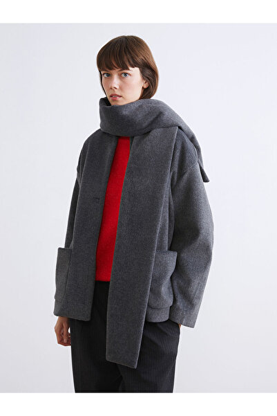 LC Waikiki Atkılı Bisiklet Yaka Kadın Kaşe Ceket