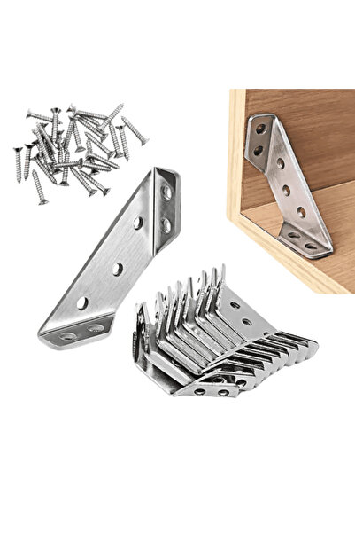 OferteTop Set of 10 Steel Angles with 70 Screws Included for Quick Fixings