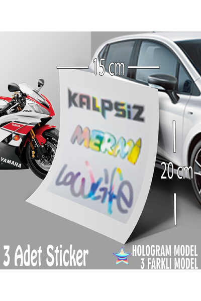 Automod ملصق kalpsiz memrmi life - ملصق هولوغرام - ملصق كتابة ثلاثي الأبعاد م...