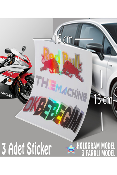 Automod The Machine Ok Baby Sticker - Hologram Sticker - 3-Pack Text Sticker Compatible with Auto Cars and Motorcycles
