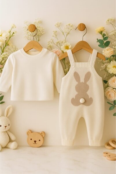 Superbaby Knitted baby jumpsuit with bunny - Soft and comfortable