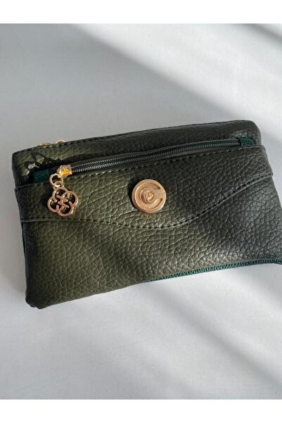 shop YUMUŞAK DERİLİ 4 FERMUARLI HAKİ RENK KADIN ÇANTA