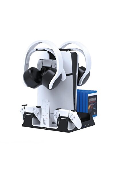 Green Lion PS5 Cooling Stand with Dual Charger, 4500 RPM Fan, USB Ports & 14-Game Storage