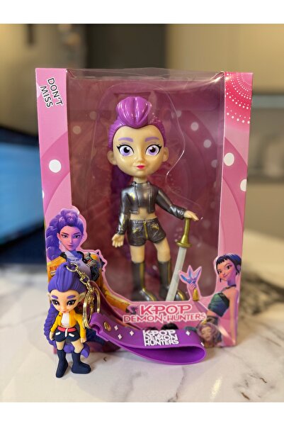 K-POP KPOP DEMON HUNTERS HUNTRIX RUMI + KPOP KEYCHAIN ​​PACHET VANATORII DE D...